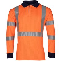 Sioen Lerby Orange Long-Sleeve Hi-Vis Arc-Polo Shirt 5XL ARC30946