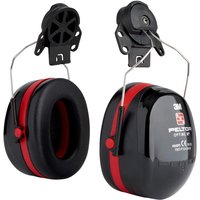 3M™ PELTOR™ Optime™ III Earmuffs, 34 dB, Black/Red Helmet Mounted ...