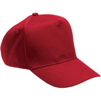 Red Five-Panel Cotton Twill Baseball Cap
