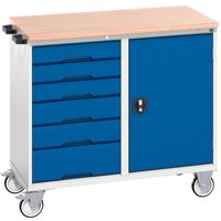 Bott Verso Mobile Maintenance Trolley 1050x550x980mm - 700mm Cupboard, 6 Drawers