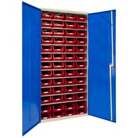 Barton Topstore Cabinet Complete With 11 Shelves & 52 X TC4 Red Containers, Multi