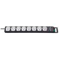 Brennenstuhl Super-solid-line 8 Gang Extension Lead - Heavy Duty 2.5 Metre Cable, Black