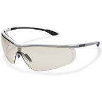 uvex Sportstyle Safety Glasses, Impact Resistant, Brown, White, Black Polycarbonate Lens, Plastic