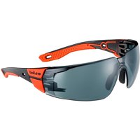 Bolle Safety RUSH Plus 2.0 Safety Goggles, Scratch Resistant, Smoked, Grey Polycarbonate Lens, Polycarbonate