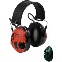 3M PELTOR SportTac Listen & Speak Electronic Ear Defenders with Headband, 26 dB, Red
