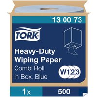 Tork 130073 Cleaning Tissue 2-Ply Absorbent Blue Wipes 500 Sheets