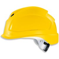 uvex Pheos B-S-WR Yellow Vented Reduced-Peak Wheel-Ratchet Safety Helmet