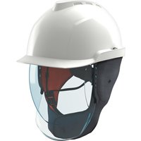 MSA V-Gard 950 White Safety Helmet with Class-2 Arc-Flash Face Shield