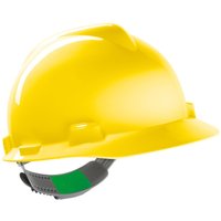 MSA V-Gard Yellow Unvented Push-Key Safety Helmet