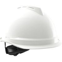 MSA V-Gard 520 White Unvented Wheel-Ratchet Safety Helmet