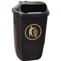 50L Post Mounted Outdoor Litter Bin â Lockable Street Bin â UK Made