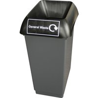 50 Litre Recycling Bin With Black Lid & General Waste Sticker Included