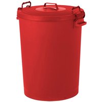 Hill Brush Hillbrush 110L Red Snap-On Polypropylene Dustbin