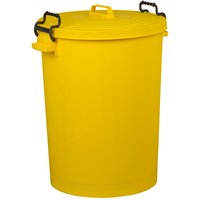 Hill Brush Hillbrush 110L Yellow Snap-On Polypropylene Dustbin