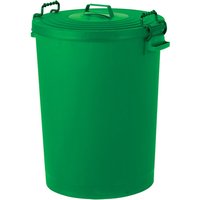 Hill Brush Hillbrush 110L Green Snap-On Polypropylene Dustbin
