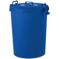 Hill Brush 110 Litre Bin with Lid - Blue 110L Blue Snap-On Polypropylene Dustbin