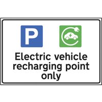 PVC "Electric Vehicle Recharging Point..." Sign 400mm x 300mm