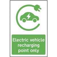 PVC "Electric Vehicle Recharging Point..." Sign 200mm x 300mm