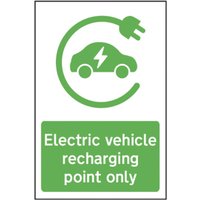 PVC "Electric Vehicle Recharging Point..." Sign 300mm x 400mm