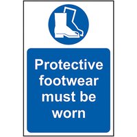 Self-Adhesive Vinyl "Protective Footwear Must..." Sign 400mm x 600mm