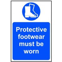PVC "Protective Footwear Must..." Sign 400mm x 600mm