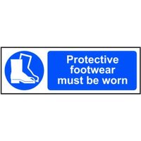 PVC "Protective Footwear Must..." Sign 300mm x 100mm