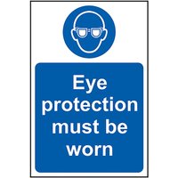 PVC "Eye Protection Must Be Worn" Sign 400mm x 600mm