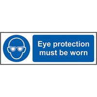 PVC "Eye Protection Must Be Worn" Sign 600mm x 200mm