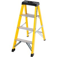 RS PRO Fibreglass 4 steps Step Ladder, 260mm platform height, 2.27 m open length