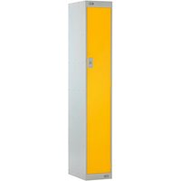 Link 51 One-Tier Yellow Metal Locker 300mm x 300mm x 1800mm