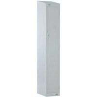 Link 51 One-Tier Grey Metal Locker with Sloping Top 300mm x 450mm x 1800mm
