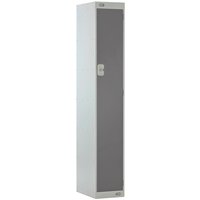 Link 51 One-Tier Dark Grey Metal Locker 450mm x 450mm x 1800mm