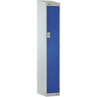 Link 51 One-Tier Dark Blue Metal Locker with Sloping Top 450mm x 450mm x 1800mm