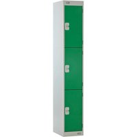 Link 51 Three-Tier Green Metal Locker 300mm x 450mm x 1800mm