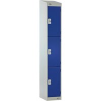 Link 51 Three-Tier Dark Blue Locker with Sloping Top 300mm x 450mm x 1800mm