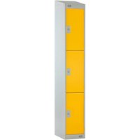 Link 51 Three-Tier Yellow Metal Locker with Sloping Top 300mm x 450mm x 1800mm