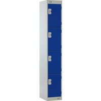 Link 51 Four-Tier Dark Blue Metal Locker 300mm x 450mm x 1800mm