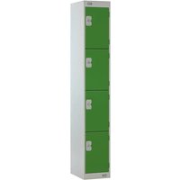 Link 51 Four-Tier Green Metal Locker 450mm x 450mm x 1800mm