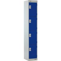 Link 51 Four-Tier Dark Blue Metal Locker 450mm x 450mm x 1800mm