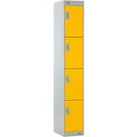 Link 51 Four-Tier Yellow Metal Locker 450mm x 450mm x 1800mm