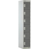 Link 51 Six-Tier Dark Grey Metal Locker 300mm x 300mm x 1800mm