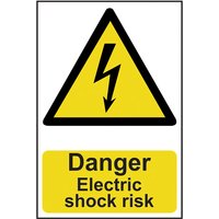 Self-Adhesive PVC "Electric Shock Risk" Sign 200mm x 300mm