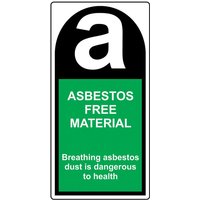 Self-Adhesive Vinyl "Asbestos Free Material" Labels 25mm x 50mm (Roll Of 500)