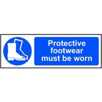 PVC "Protective Footwear Must..." Sign 600mm x 200mm
