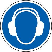 Slip-Resistant Laminate Ear Protection Symbol Floor Graphic 400mm