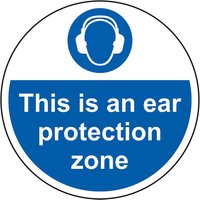 Slip-Resistant Laminate "This Is An Ear Protection Zone" Floor Graphic 400mm