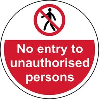 Slip-Resistant "No Entry to Unauthorised Persons" Floor Graphic 400mm