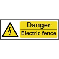 PVC "Danger Electric Fence" Sign 300mm x 100mm