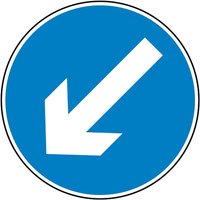 Classic Roll-Up Down/Left Arrow Road Sign 600mm