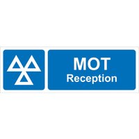 MOT Reception’ Sign; Rigid PVC Board 600mm x 200mm